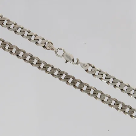 Panssarikaulaketju, pituus 57cm, leveys 5mm, lukko viallinen 925, paino 25,1g