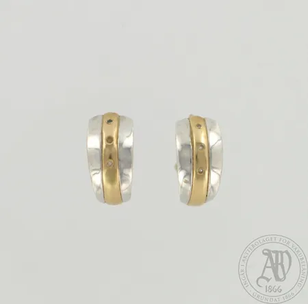 Timanttikorvarenkaat 6xn.0.005ct, Ø15mm, 585br valko- ja keltakultaa, paino 3,5g