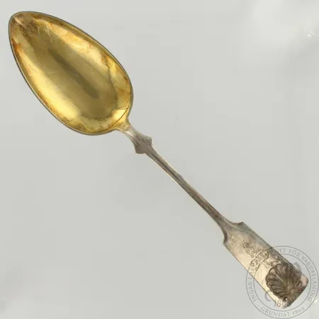Tarjoilulusikka, Musla, kaiverrettu, pituus 250mm, 813,  70,8g