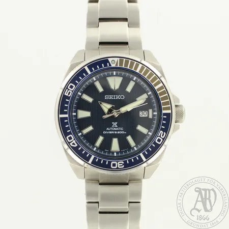 Teräsrannekello, Seiko Prospex Samurai Diver, Automaatti, ref. SRPB49K1, taulun Ø 44mm, rannekkeen pituus 175mm Lähetetään postipakettina.