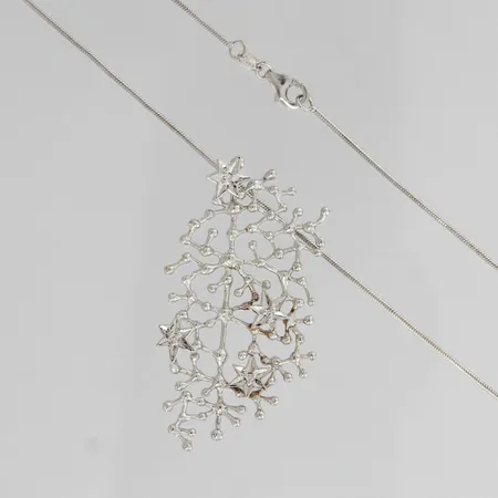 Kivikaulakoru, Tähtitaivas, design Tapio Wirkkala, ketjun pituus 47cm, riipuksen korkeus 54mm, 925br, paino 11,2g