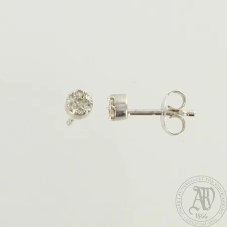 Timanttikorvakorut 2xn.0.01ct ja 12x0.005ct, Ø 4mm, 585 valkokulta, paino 1,0g 