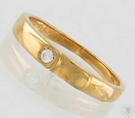 Timanttisormus 1xn.0.07ct, koko 17, 585, paino 2,4g