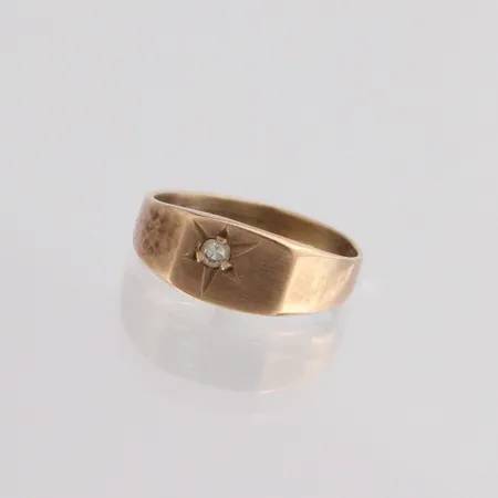Timanttikastesormus 1xn.0.01ct, 585, paino 0,6g