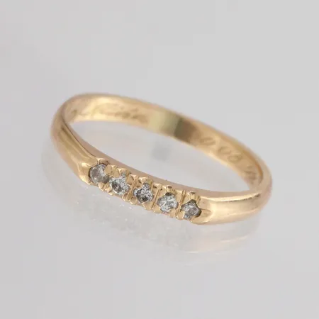 Timanttisormus 5xn.0.03ct, kaiverrettu, 585, paino 2,6g