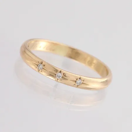 Timanttisormus 3xn.0.01ct, kaivererttu, koko 18½, 585, paino 2,7g