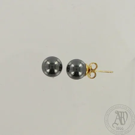 Hematiittikorvakorut, Ø8mm, 925br, paino 3,3g