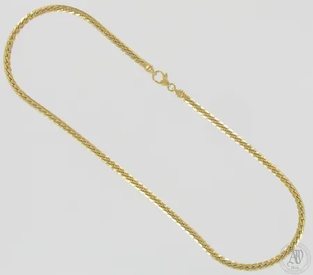 Panssarikaulaketju, pituus 45cm, leveys 4mm, 585, paino 22,4g