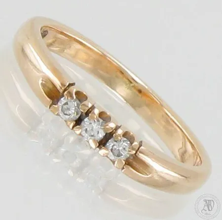 Timanttisormus 3xn.0.03ct, koko 16¼, 585, paino 2,5g