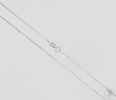 Venetsia-kaulaketju, pituus 39,5cm, 585 valkokulta, paino 2,4g