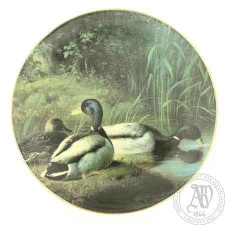 Seinälautanen Arabia, Heinäsorsia, 4, Ferdinand von Wright, Ø 200mm Lähetetään postipakettina.