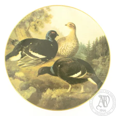Seinälautanen Arabia, Teeriä rantatöyräälle 3, Ferdinand von Wright, Ø 200mm. Lähetetään postipakettina.