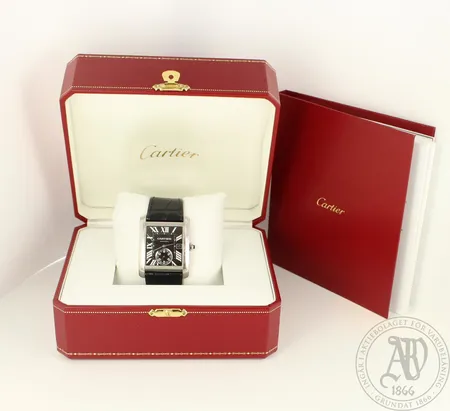 Teräsrannekello Cartier Tank MC, 349044UX, 3589, mitat 34,5x55mm, automaatti, pieniä käytön jälkiä, todistukset ja laatikko