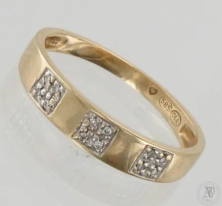 Timanttisormus 12xn.0.005ct, koko 17½, 585, paino 1,6g 