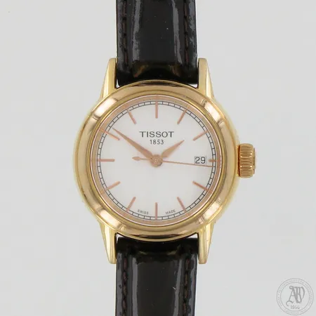 Naisten rannekello Tissot Everytime nahkarannekkeella, kvartsi, Ø ja pituus 30mm ja 180mm ja säilytysrasia.  