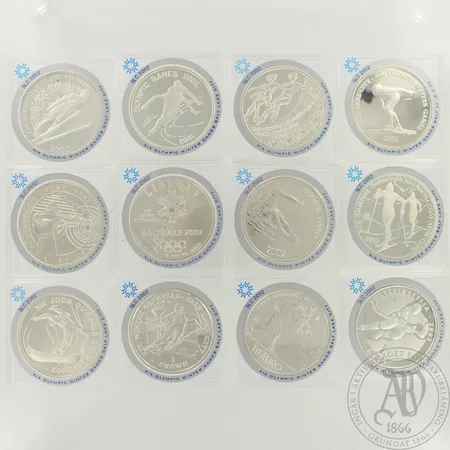 12 Olympiarahaa, SLC 2002, 925-999, paino 342,8g. Lähetetään postipakettina.