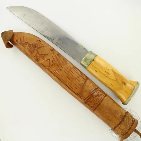Puukko Iisakki Järvenpää Oy, Lapinleuku, pituus 290mm, nahkatuppi Lähetetään postipakettina.