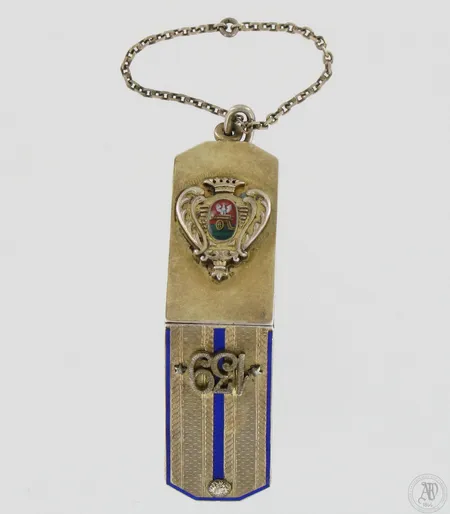 Taittuva jetoni upseeripoletti, Venäjä, 139. 1911-1914, hopeaa 84-leimalla, paino 22,9g