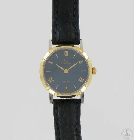 Rannekello Omega De Ville, 54646682, quartz:paristo loppunut, nahkarannekkeella, taulun Ø 24mm