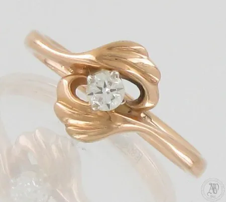 Timanttisormus 1xn.0.13ct, koko 16½, 583, paino 2,3g