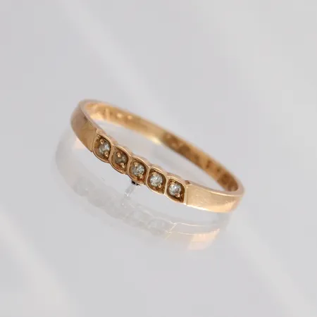 Timanttisormus 5xn.0.005ct, kaiverrettu, koko 18, 585, paino 1,5g