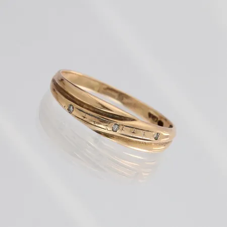 Timanttisormus 3xn.0.005ct, koko 16¼, 585, paino 1,3g