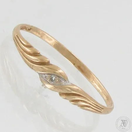 Viallinen timanttisormus 1xn.0.005ct, 585, paino 0,6g