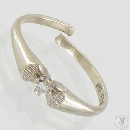 Viallinen timanttisormus 1xn.0.02ct, 750 valkokulta, paino  1,8g