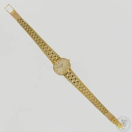 Naisten kultarannekello Omega De Ville, pituus ja Ø 200mm ja 25mm, 750br, paino 39,9g