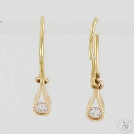 Timanttikorvakorut 2xn.0.04ct, korkeus 19mm, 585, paino 0,8g