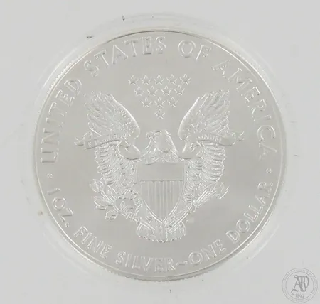 Hopearaha, United States one dollar, 999.9, paino 31,1g