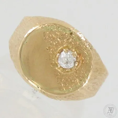 Timanttikantasormus 1xn.0.16ct, koko 19, 585, paino 4,6g