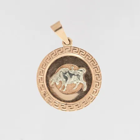 Horoskooppiriipus, korkeus 41mm, 585 kelta- ja valkokulta, paino 5,7g