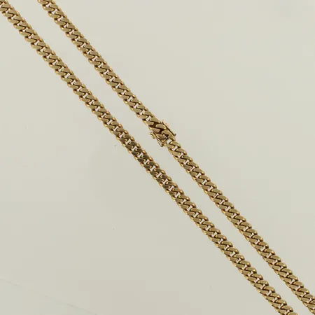 Panssarikaulaketju, pituus 51cm, leveys 5mm, käsityö, 585, paino 62,1g