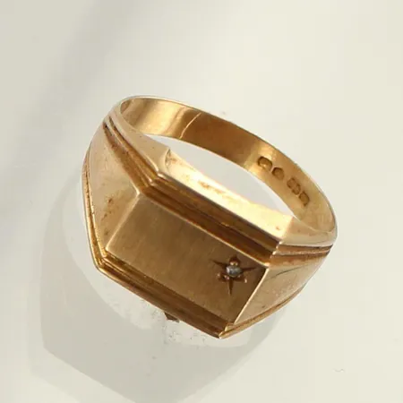 Kantasormus timantilla 1xn.0.005ct, koko 18¾, 585, 3,0g