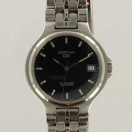 Teräsrannekello Certina DS, 100m,  EOL 115 7135 42, taulun Ø 35mm, rannekkeen pituus 190mm