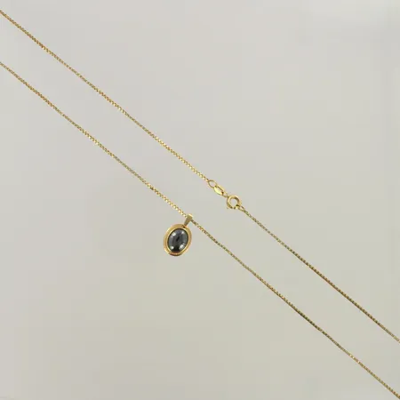 Kaulaketju kiviriipuksella, riipuksen korkeus 17mm, 585br, paino 4,6g 