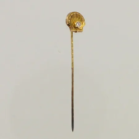 Timanttirintaneula 1xn.0.04ct, korkeus 45mm, nimileimat AT, 750, paino 1,4g 
