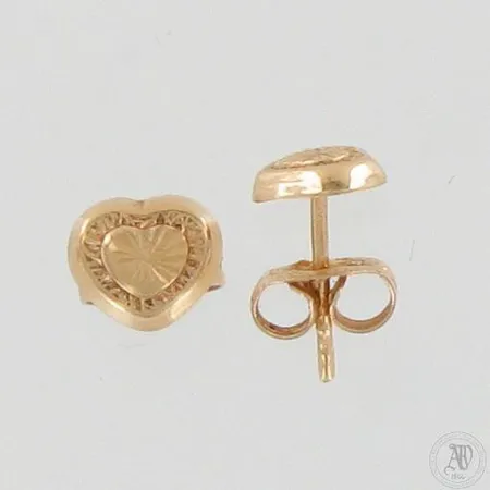 Sydän-korvakorut, Ø 7mm, 585, paino 0,6g
