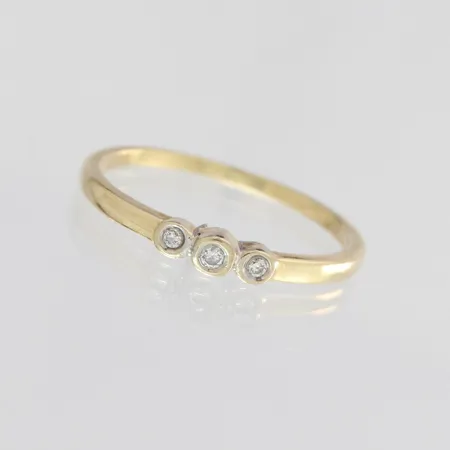Timanttisormus 1xn.0.02ct 2xn.0.01ct, koko 17½, 585, paino 1,6g