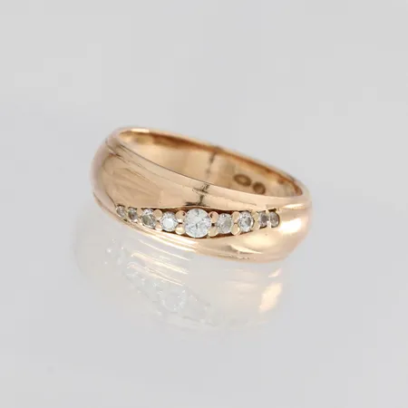 Kivisormus timantilla 1xn.0.01ct, koko 16¾, 585, paino 4,8g 