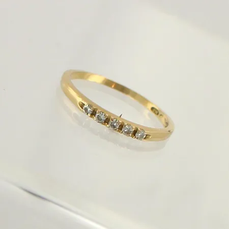 Timanttisormus 5xn.0.02ct, kaiverrettu, koko 17, 750, paino 1,5g