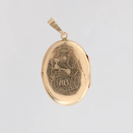 Amuletti, kaiverrettu, korkeus 31mm, 585, paino 2,3g