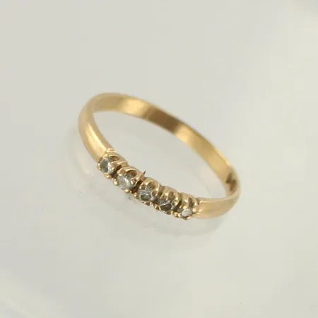 Timanttisormus 5xn.0.02ct, koko 16¾, 585, paino 1,4g 