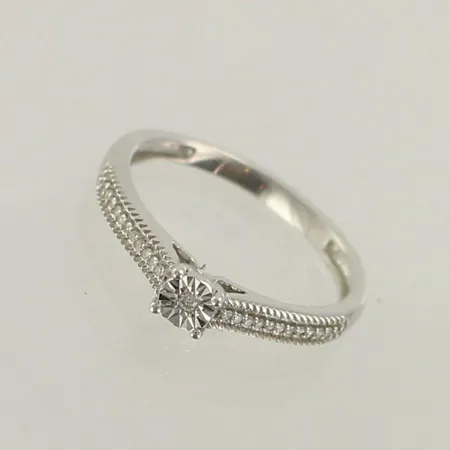 Timanttisormus 23xn.0.005-0.01ct, koko 15½, 585 valkokulta, 585 valkokulta, paino 1,7g 