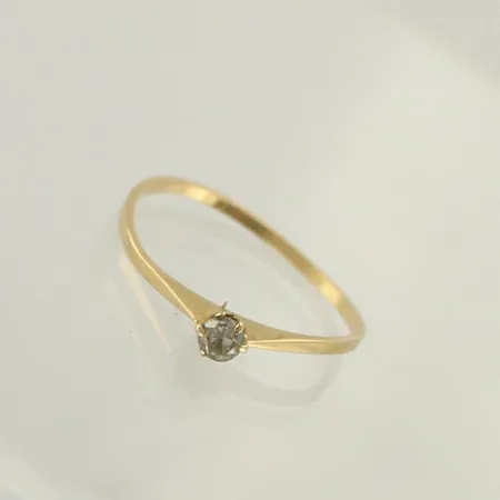 Viallinen timanttisormus 1xn.0.10ct, vanhahiontainen, 585, paino 0,9g 