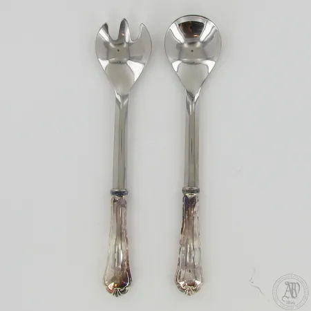 Salaattiottimet, pituus 23cm, Chippendale, 830br, paino 151,7g 