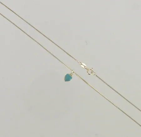 Kaulaketju riipuksella, ketjun pituus 42cm, riipuksen korkeus 12mm, 925br, paino 2,2g 