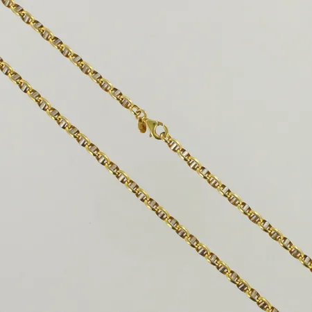 Kaulaketju, pituus 44cm, 585 kelta- ja valkokulta, paino 9,6g 