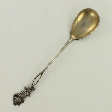 Sokerilusikka, kaiverrettu, Ruusu, pituus 125mm, 813, paino 10,5g